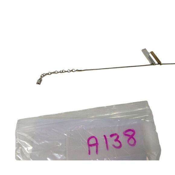 Anne Klein Silver & Gold-Tone Bar Pendant Necklace With Adjustable Chain Womens - Picture 9 of 9